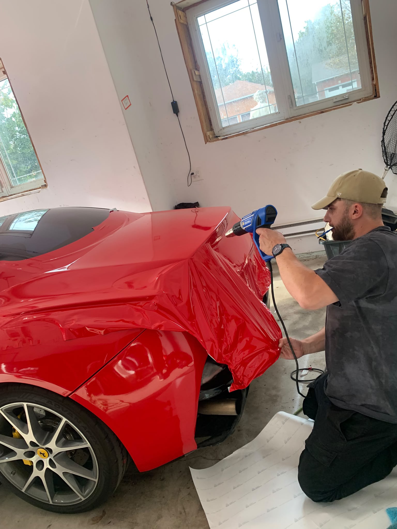 Ferrari California — Heat Gun Post-Heating & Edge Sealing